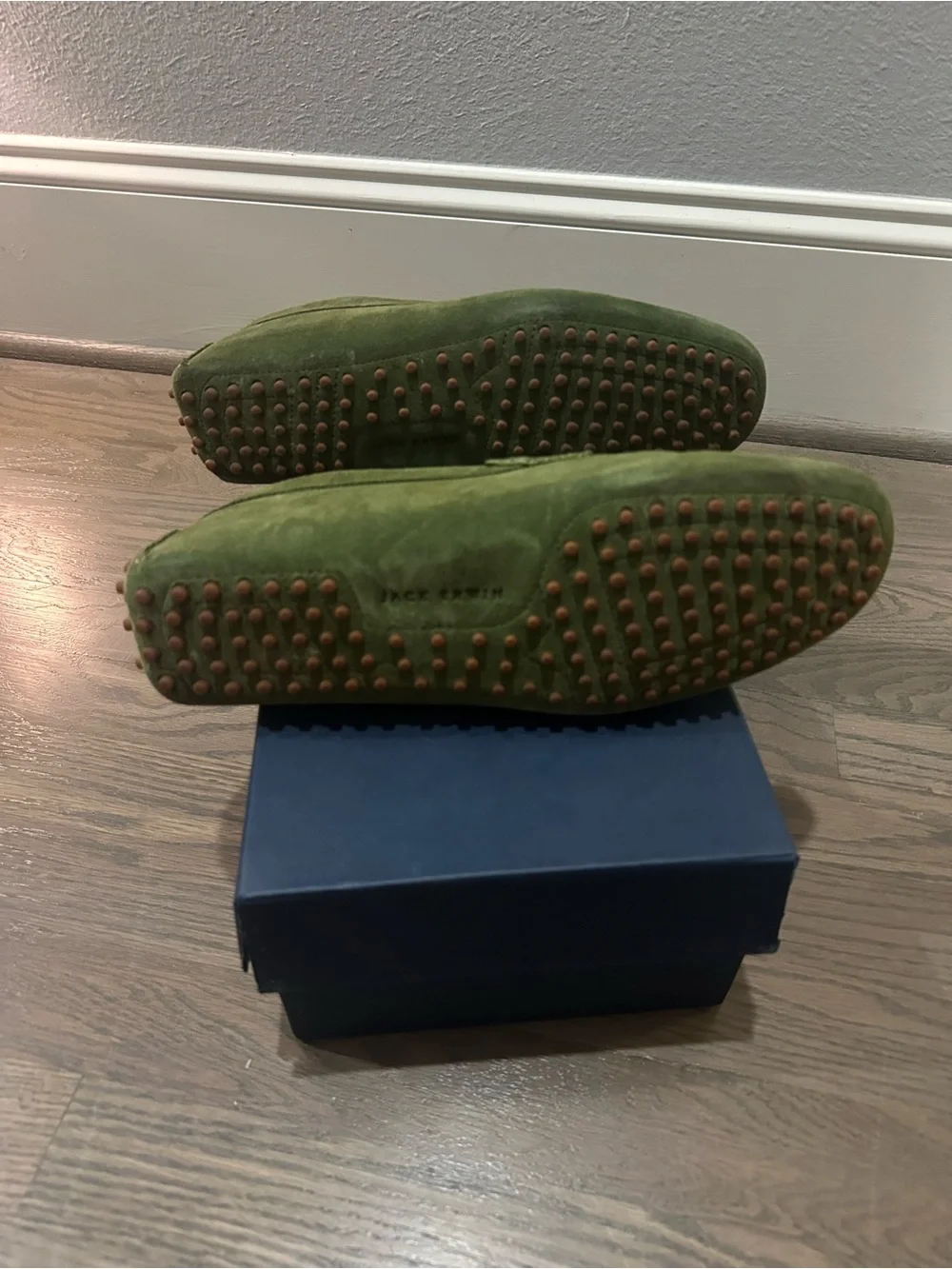 Jack Erwin Parker Green Suede Loafers for Men